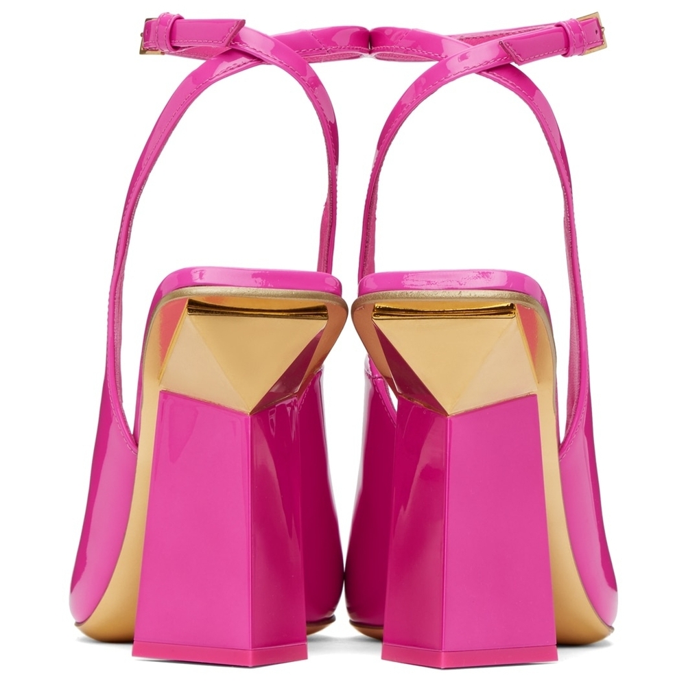 Valentino Garavani Patent Slingback Pumps in Hot Pink - Picture 3 of 11